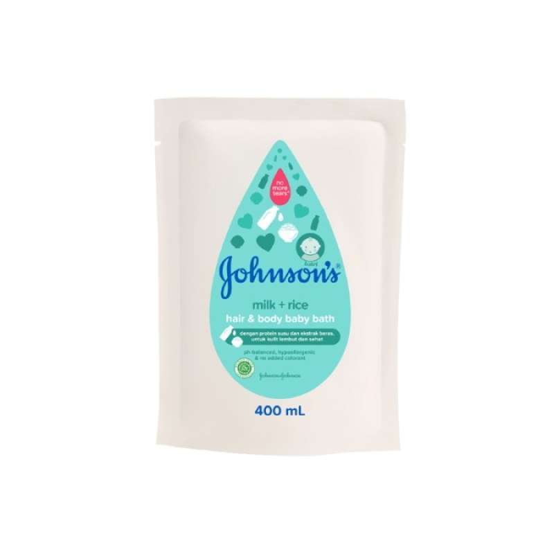 Promo J & J Baby Bath Hair & Body Milk + Rice Reff 400 Ml Diskon 5 di