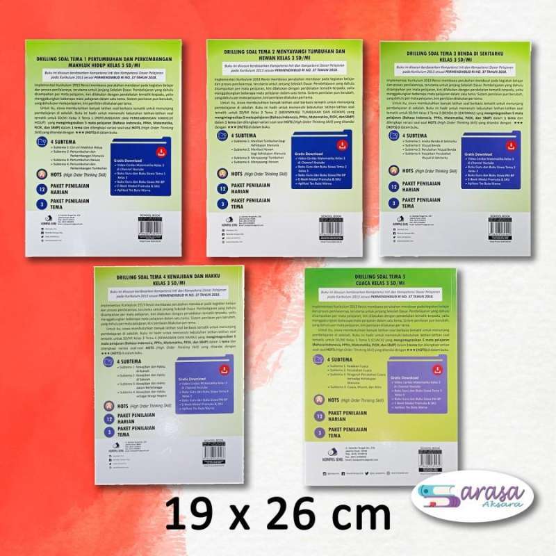 Jual Buku Pelajaran Sd Drilling Soal Kelas 3 Sd/mi Tema 1 2 3 4 5 Di ...