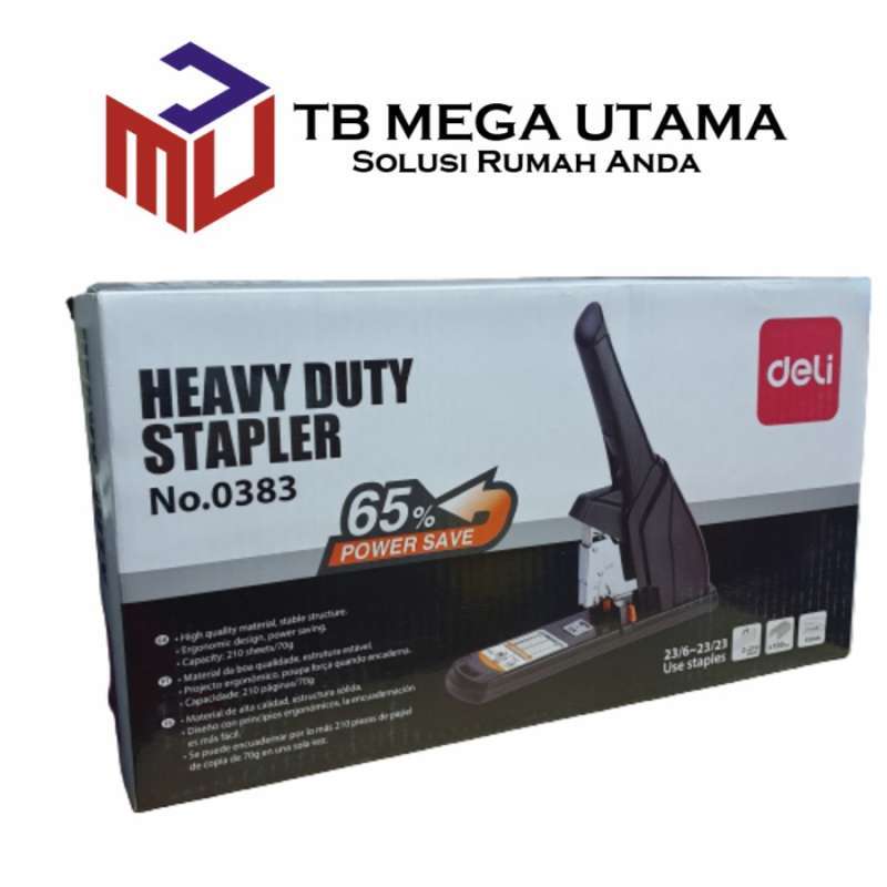Jual Deli Heavy Duty Stapler No. 0383 Staples Kertas Ukuran Besar Di