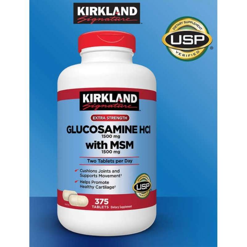 Promo Kirkland Signature Extra Strength Glucosamine Hci 1500mg, With Msm 1500 Mg, 375count