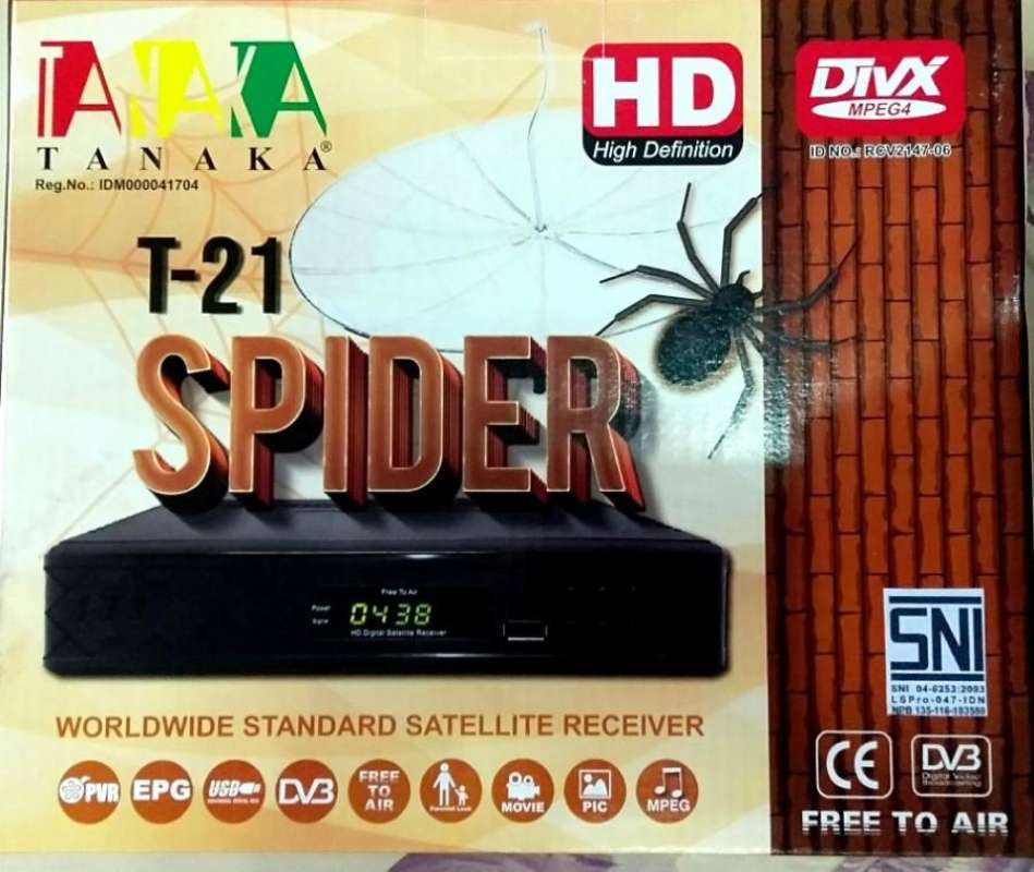 Jual Satellite Receiver Mpeg4HD TANAKA T21 SPIDER FTA di Seller VisionStar Sekip Jaya, Kota