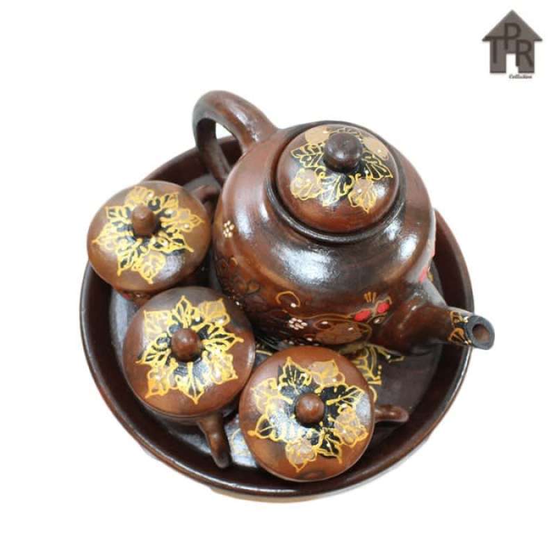 Jual Unik Gerabah│Tea Set Premium / Set Poci Batik Tulis / Poci Tanah ...