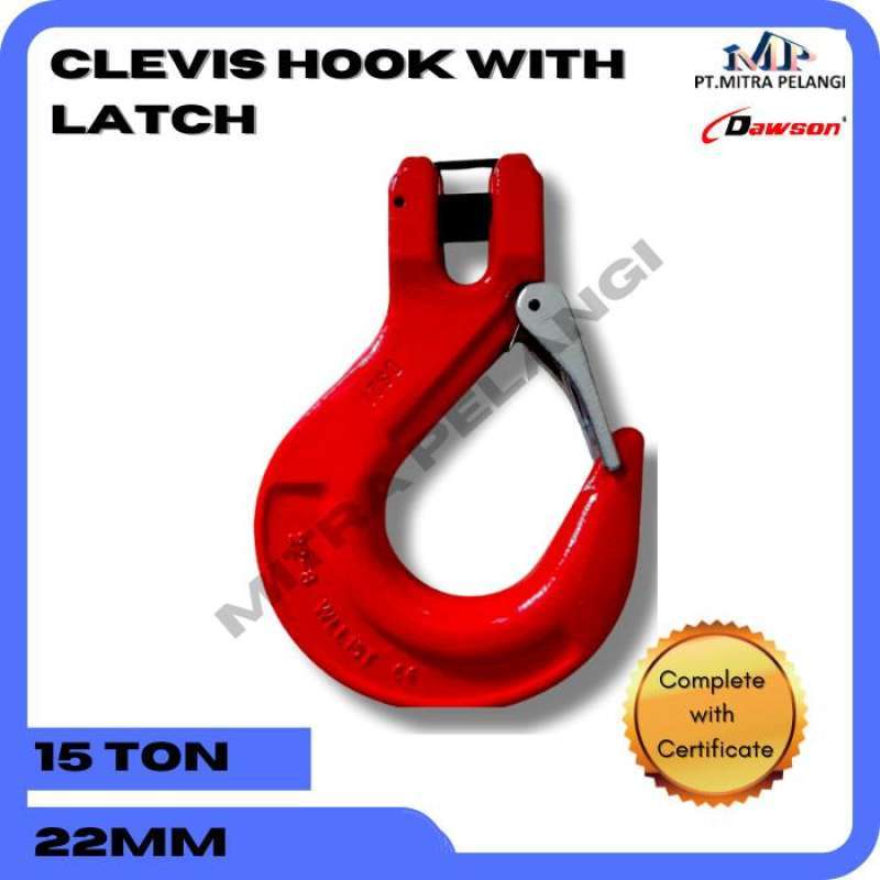 Jual Clevis Sling Hook With Safety Latch 22mm 15 Ton Dawson di Seller