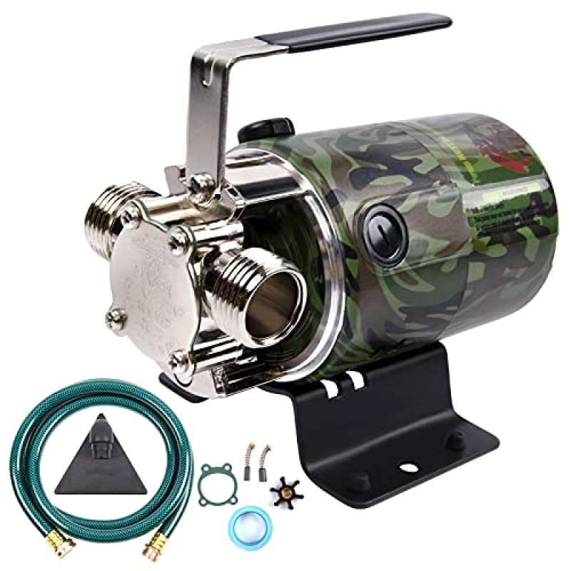 330 GPH Electric Water Transfer Pump - 115V, Portable With 6 Ft Hose, For Draining Pools, Barrels, Aquariums