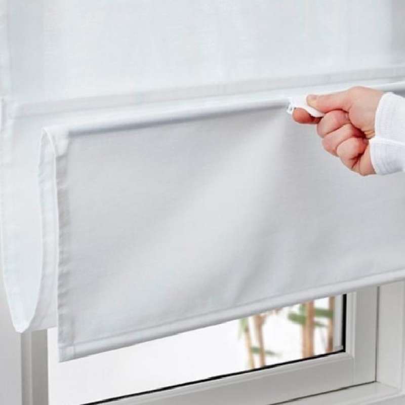 Jual Tirai Roman Jendela/Roman Blind Putih Polos 120x160cm Original di