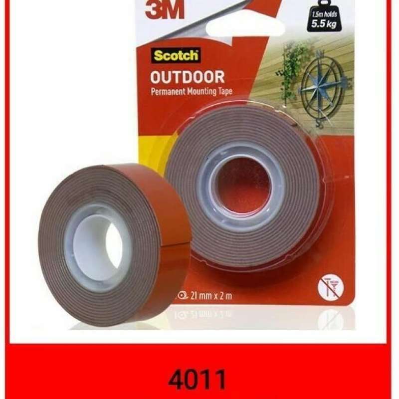 Jual 3M Double tape scotch OUTDOOR permanent mounting tape 4011 21mmx2m