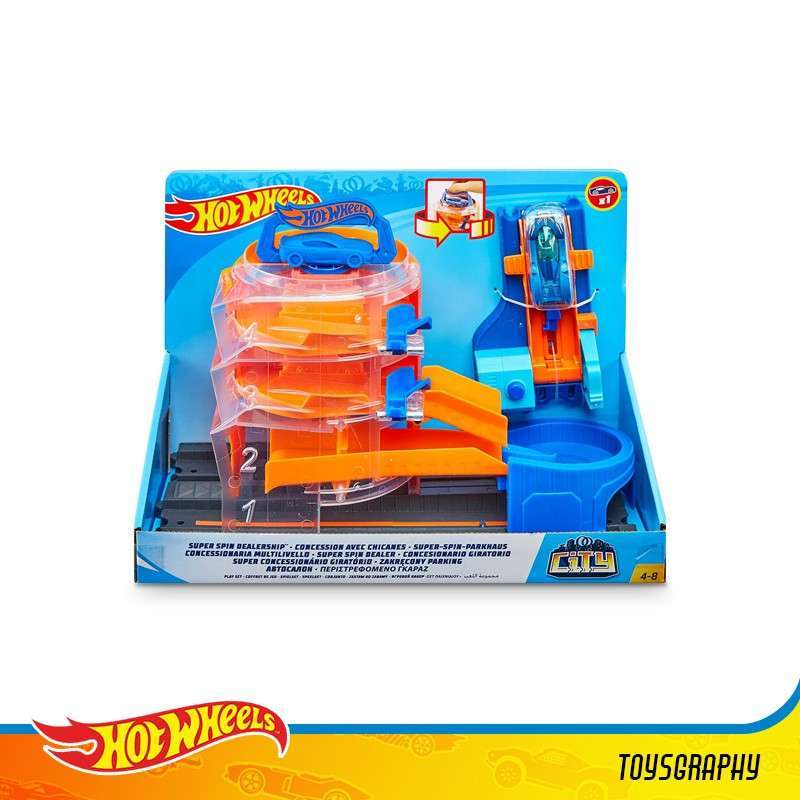 Jual Hot Wheels City Super Spin Dealership Playset Hotwheels Garage ...