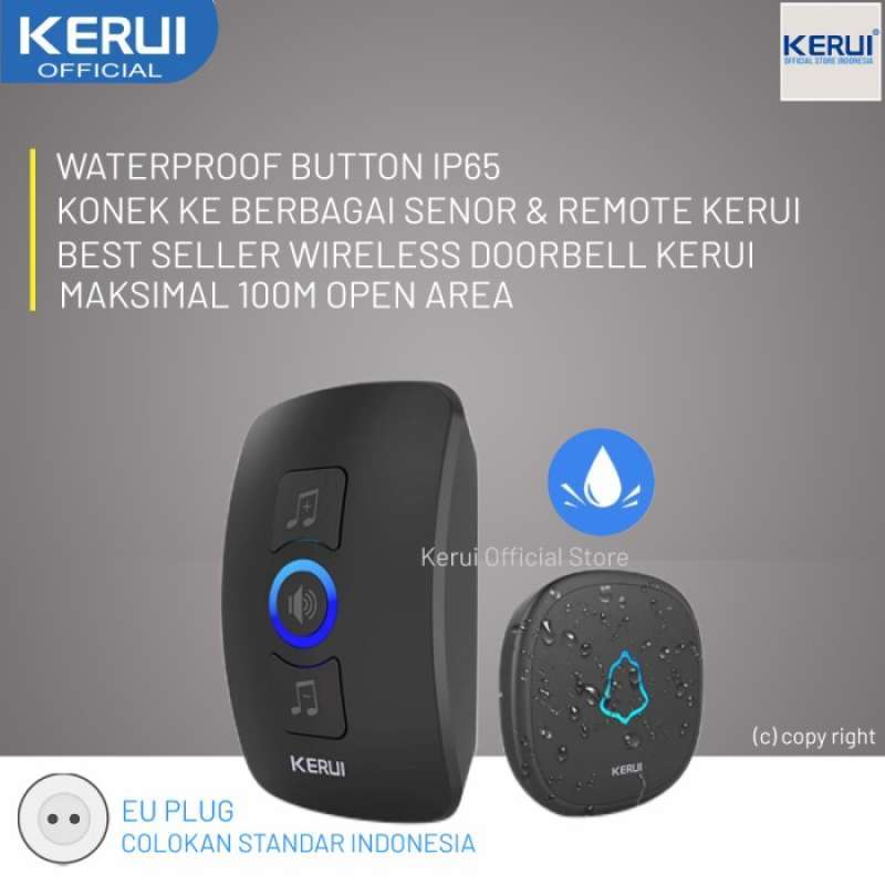 Promo Kerui Wireless Doorbell M525 Dengan Tombol F52 Waterproof Diskon ...