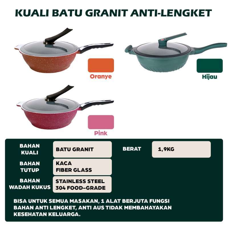 Jual Panci / Kuali Granit Anti Lengket Nonstick Wok Mago di Seller