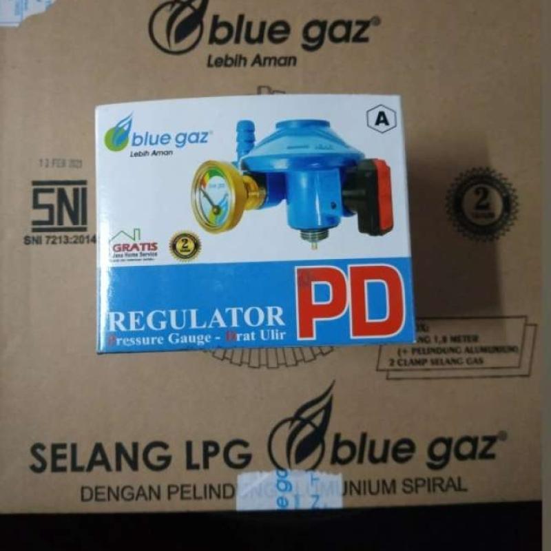 Jual Regulator Blue Gaz Pd + Selang Lpg Gas Alumunium Sni + Clamp Gas