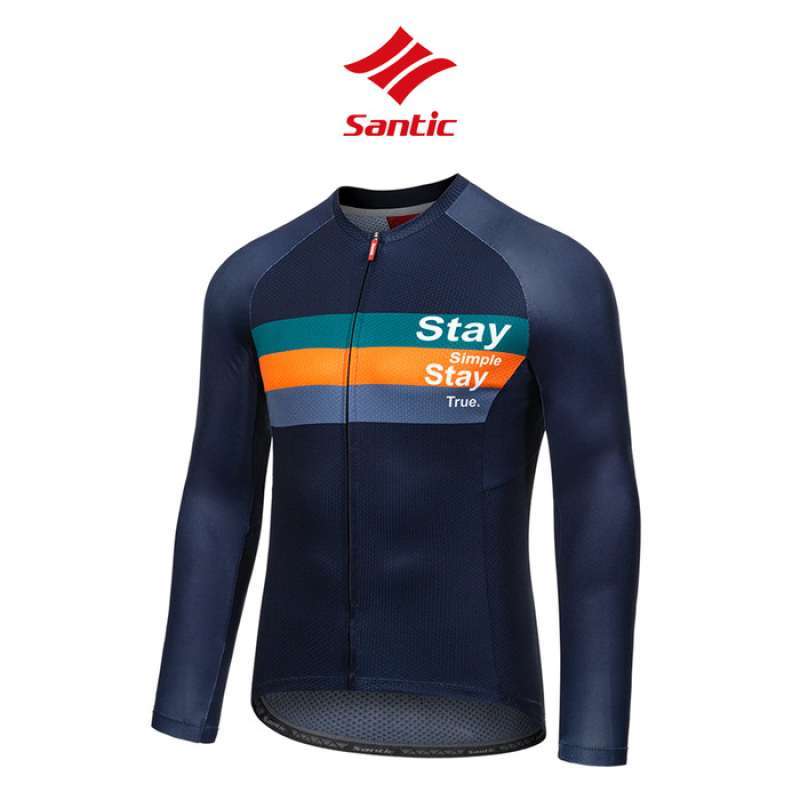 Jual SANTIC M1C01125N Men Cycling Jersey Long Baju Jersey Sepeda NAVY di Seller Jaya 01