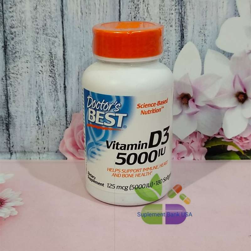 Jual (original) Doctor Best Vitamin D3 5000 Iu 180 Softgels Original Di