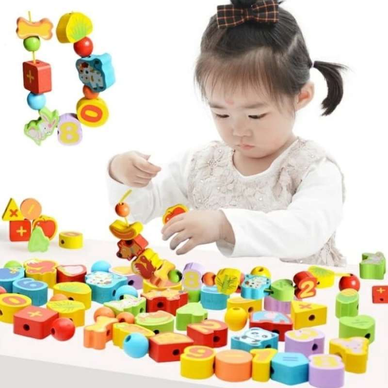 Promo MAINAN EDUKASI ANAK MERONCE/MERANGKA MANIK ANIMAL DIGIT STRING OF ...