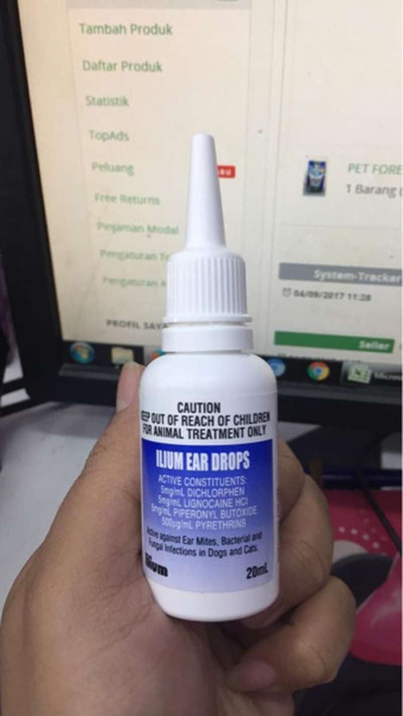 Jual Obat Kutu Kuping Tetes Kucing Anjing Ilium Ear Drops 20 Ml