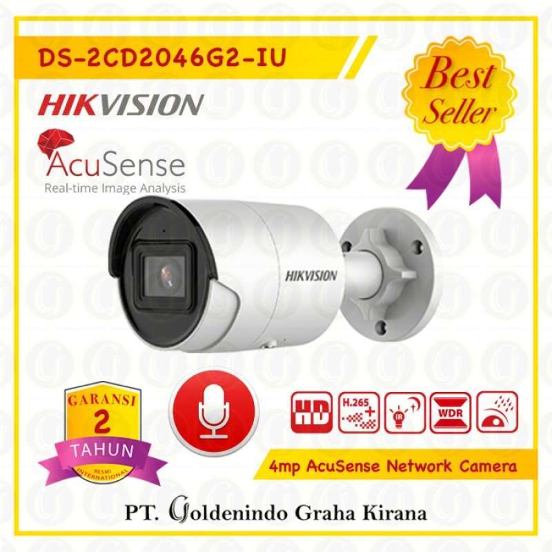 Promo Hikvision Ds2Cd2046G2Iu 4Mp Acusense Fixed Mini Bullet Camera