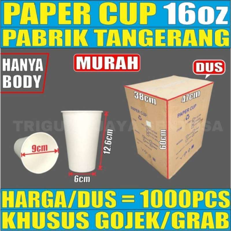 Jual Paper Cup 16Oz Dus 1000Pcs Gelas Kertas 480Ml Coffee 16 Oz ...