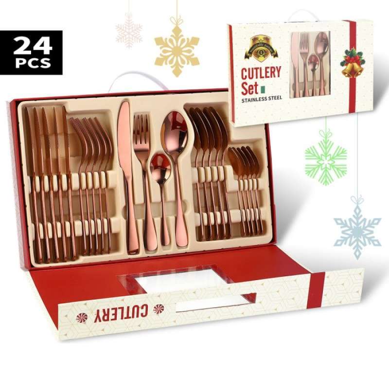 Promo Free Ongkir Luxury Christmas Gift Box Cutlery Set 24Pcs / Hampers