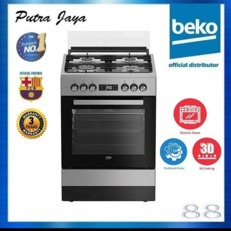 Jual BEKO Freestanding Cooker Kompor Gas + Listrik Oven FSM61330DXDSL