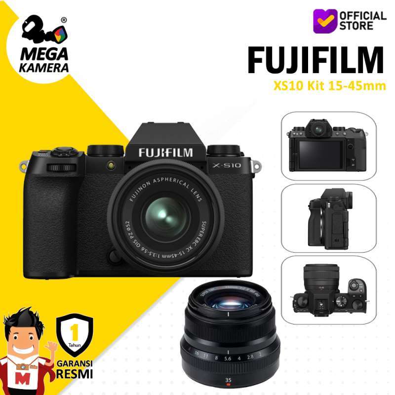 Promo FUJIFILM XS10 Kit 1545mm Mirrorless Camera PWP 50mm F2 Black