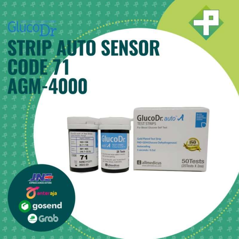 Promo Strip GlucoDr Auto Sensor AGM4000 Code 71 isi 50 Strip Diskon 2 di Seller Ella Store