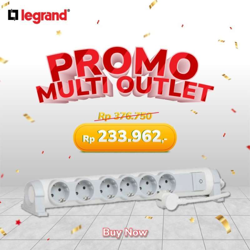 Promo Legrand Multi Outlet Unit Dengan Saklar 4X2P + E 1,5M Kabel 694626 Diskon 10 di Seller