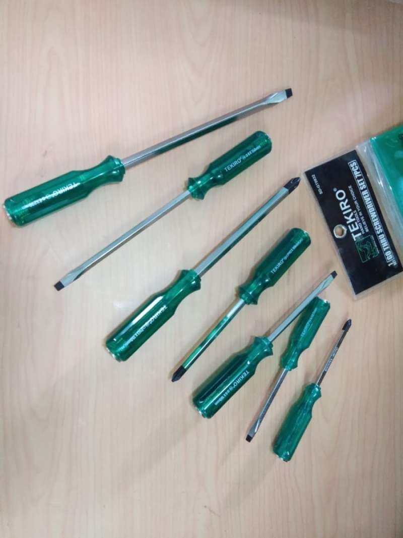 Promo Obeng Ketok / Screwdriver Set Isi 7pcs Lengkap Model Plus Minus ...