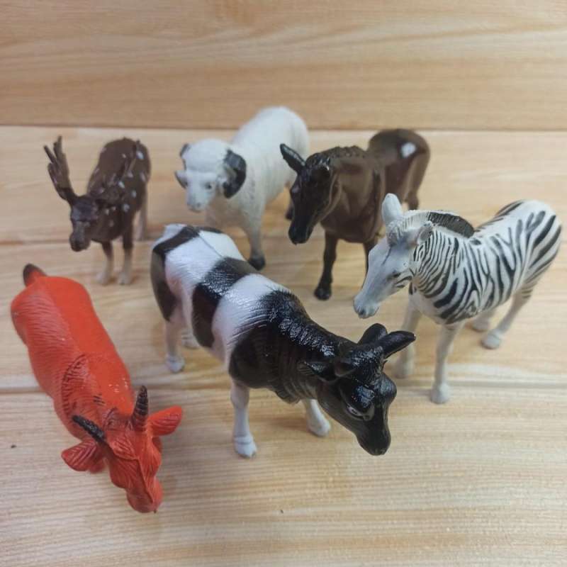 Jual mainan hewan taman safari besar isi 6 di Seller anekabarangunik77 ...