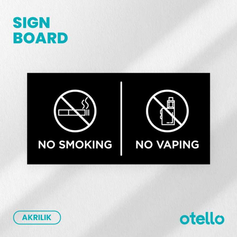 Jual Unik No Smoking No Vaping Sign Board Akrilik Print Signage Acrylic ...