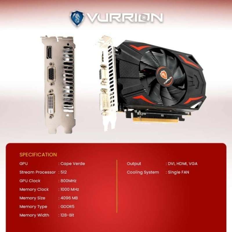 Jual Vga / Vga Card / Vga Amd - Vurrion Radeon R7 350 4gb Gddr5 128-bit ...