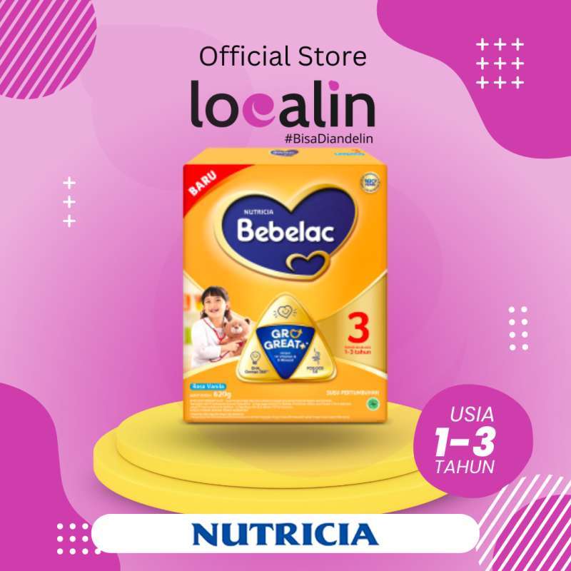 Jual Bebelac 3 Vanila Grogreat+ Susu Pertumbuhan Bubuk 1000 Gr Di ...