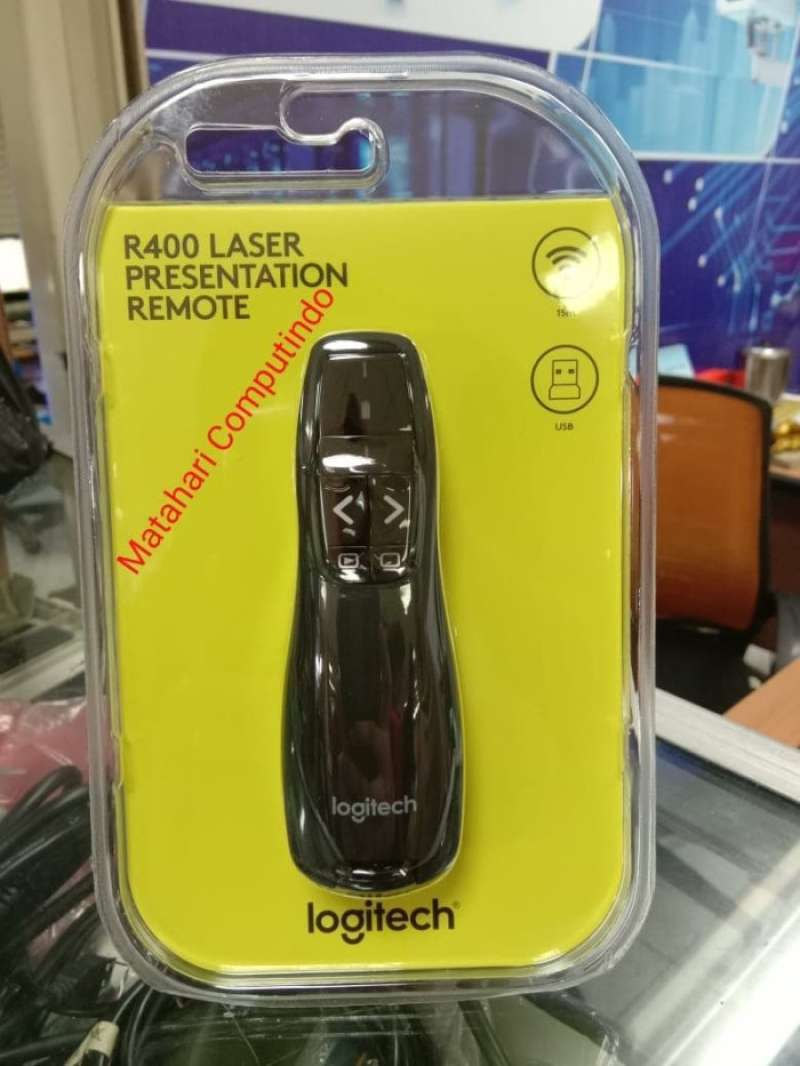 Jual LOGITECH PRESENTER R400 WIRELESS LASER POINTER ORIGINAL BLACK di