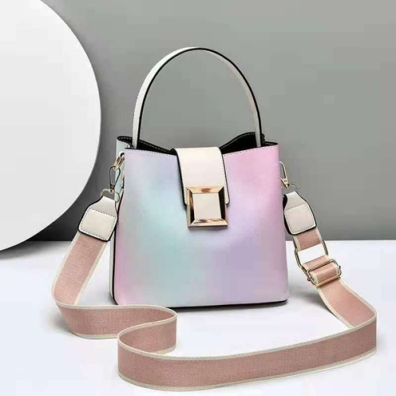 Promo Tas Selempang Slingbag Wanita Cewek Bucket Rainbow Cantik Keren