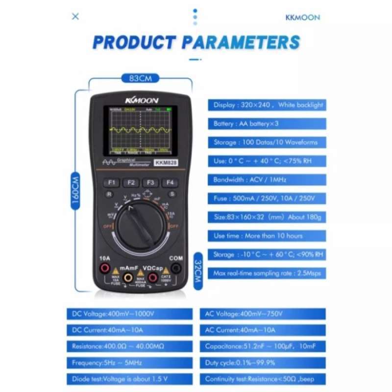 Promo Multimeter Oscilloscope Digital Graphical Multimeter Portable 2 ...