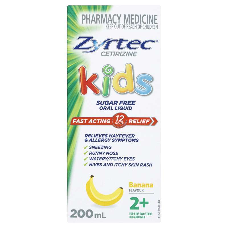 Jual Zyrtec Kids Allergy & Hayfever Oral Liquid Banana 200mL di Seller