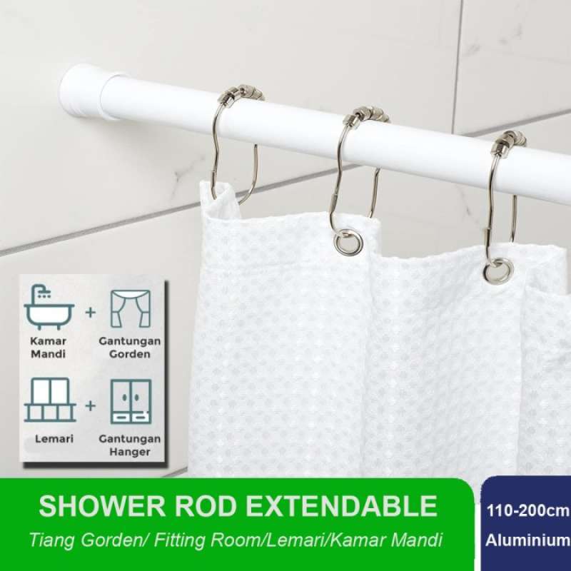Promo Fantasy Extendable Shower Rail 110200 cm chroom/white Diskon 8