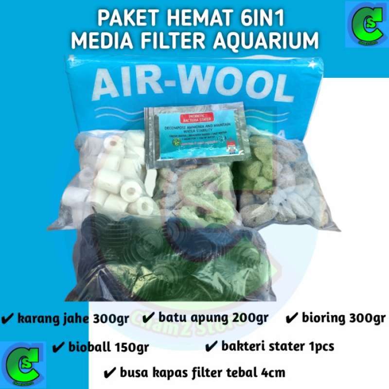 Jual Paket Hemat 6In1 Media Filter Aquarium / Media Filter Aquarium di