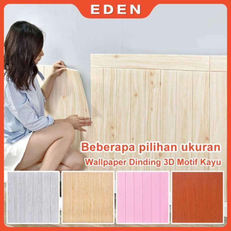 Promo Wallpaper Dinding Foam Motif Kayu 3D serat kayu Stiker Diskon 5 di Seller FITRI SLIMUT