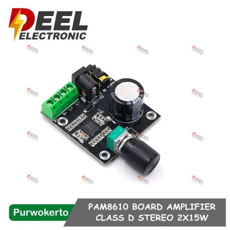 Jual PAM8610 BOARD AMPLIFIER CLASS D STEREO 2X15W WITH VOLUME CONTROL