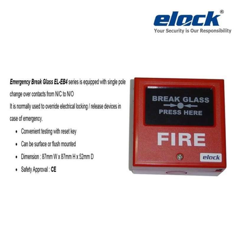 Jual ELOCK Fire Emergency Break Glass Door Release di Seller Young G Koang Jaya, Kota