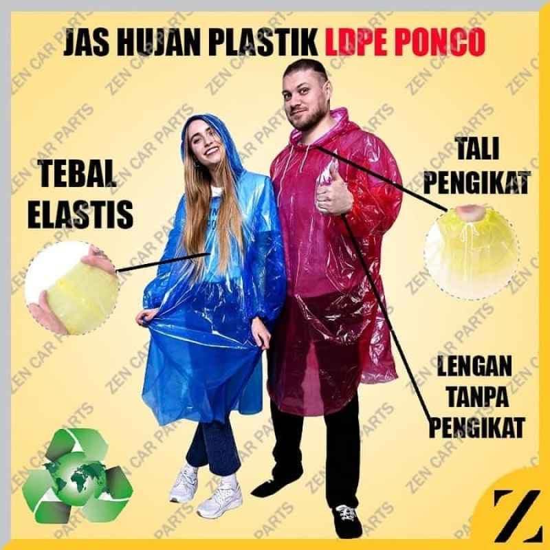 Jual Jas Hujan LDPE Plastik Poncho Ponco Raincoat Tebal Awet Kualitas