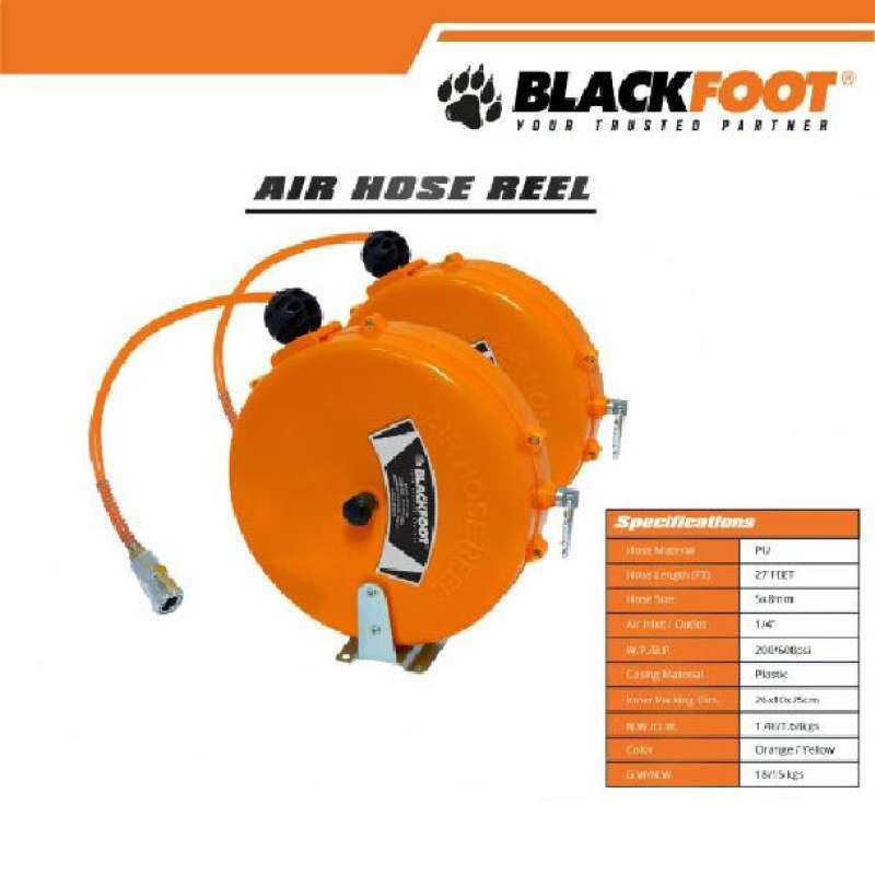 Jual BLACKFOOT Air Hose Reel 8 Meter Selang Kompresor Gantung