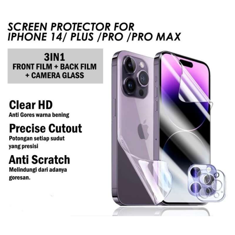 Promo Screen Protector iPhone 14 Pro Max Plus Hydrogel Clear HD Front