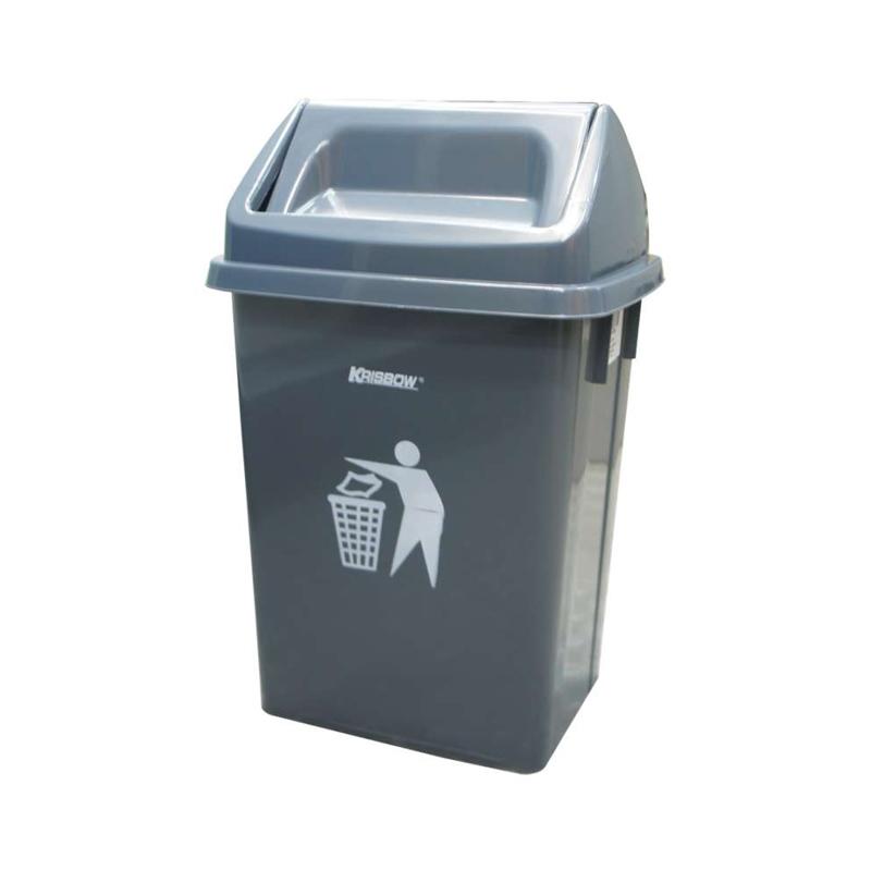Jual Krisbow Dust Bin And Push Cover Tempat Sampah - Grey