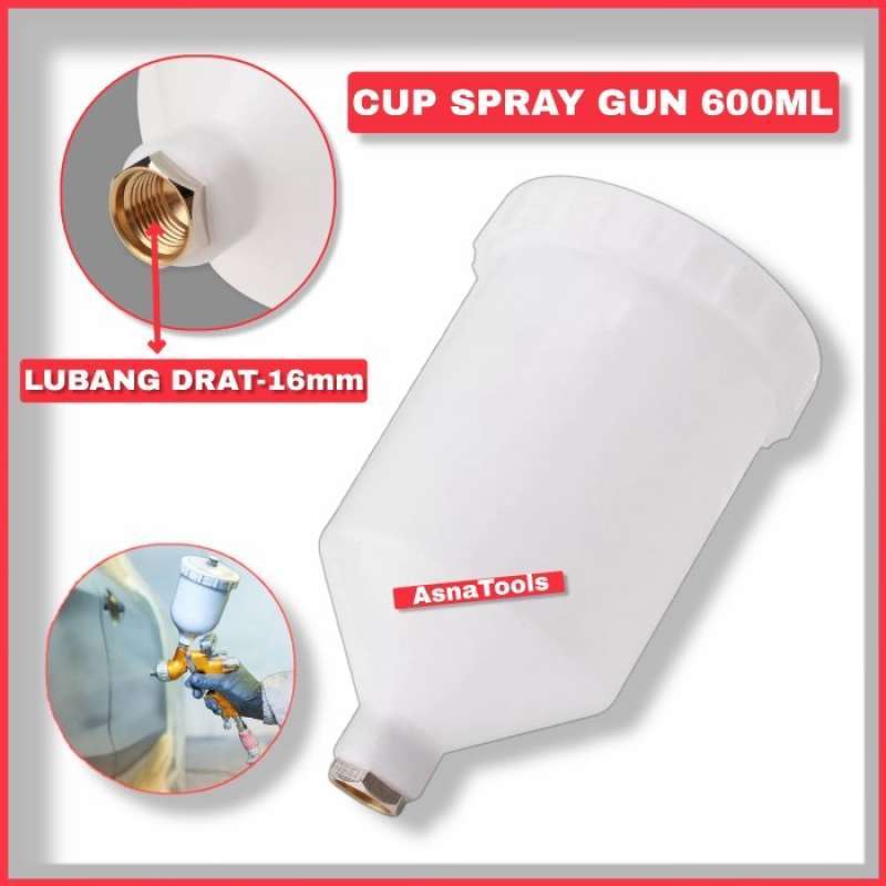 5 Tazze Plastica HVLP 600 Ml Per Sata - Ricambi Per Pistole Verniciatura - Foto 10