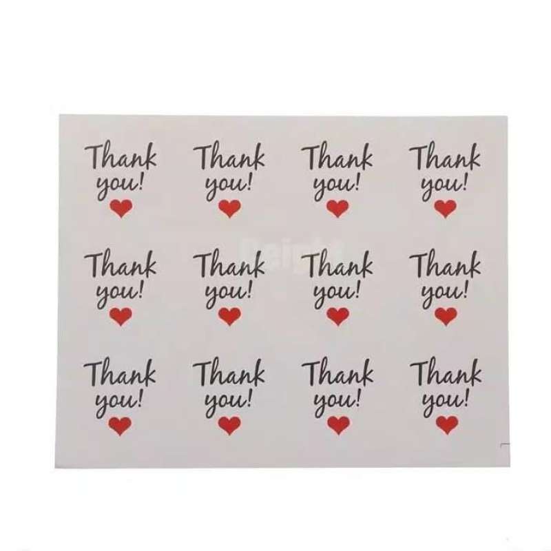 Jual Stiker label Thank You warna Putih buat paket dan hadiah di Seller