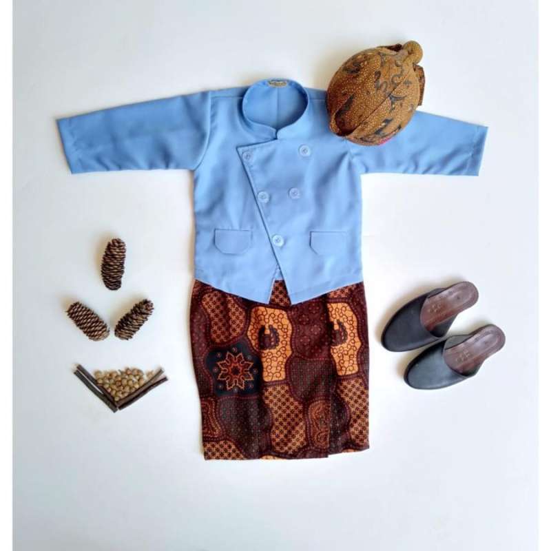 Jual BESKAP ANAK BAJU ANAK ADAT JAWA WARNA BIRU MUDA - 10th di Seller