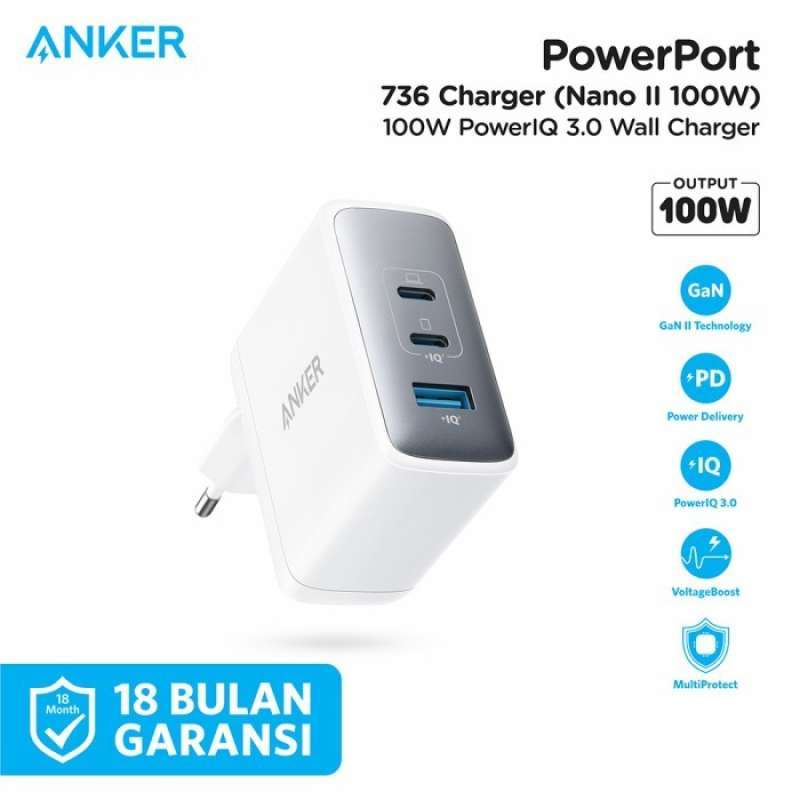 Jual Wall Charger Anker 736 Super Fast Charging Nano Ii 100w A2145 Di
