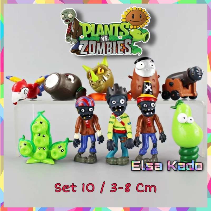 Promo ACTION FIGURE PLANTS VS ZOMBIES SET 10 MAINAN PLANT VS ZOMBIE
