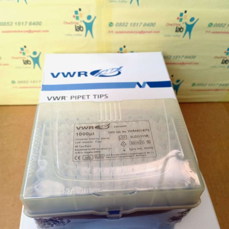 Jual VWR Filter tips 1000 uL Sterile pipet tip for micropipette 96/rack di Seller Sunbrink
