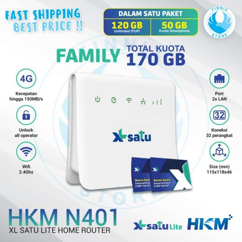 Jual HKM N401 Modem Router Wifi XL Satu Lite 4G LTE Unlock All Operator